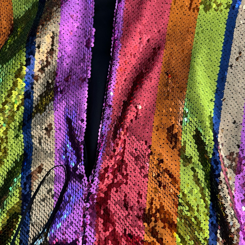 Sugar + Lips Multicolor Sequin Strapless Stretch … - image 6